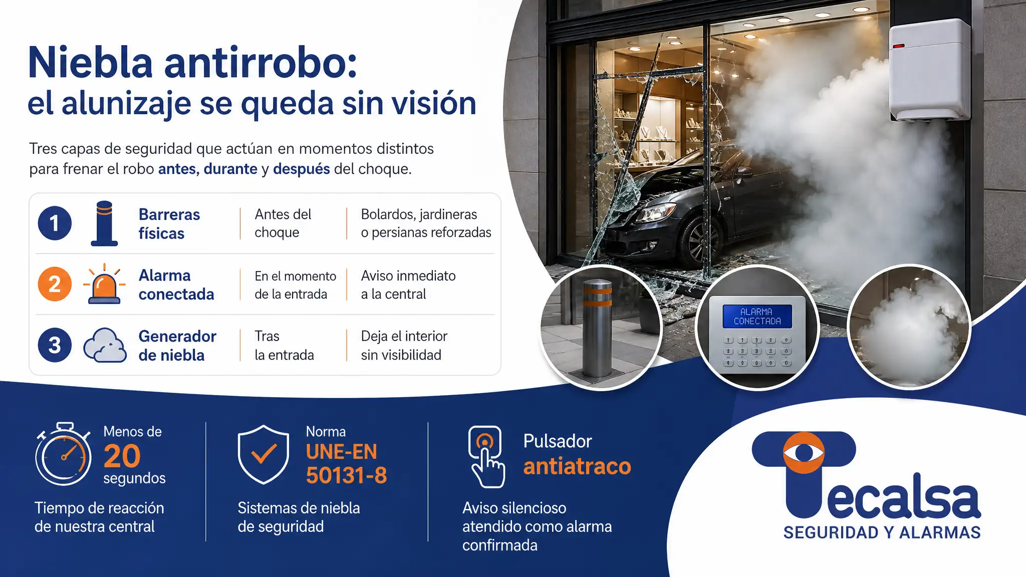 Un generador de niebla deja al ladrón sin ver tras un alunizaje