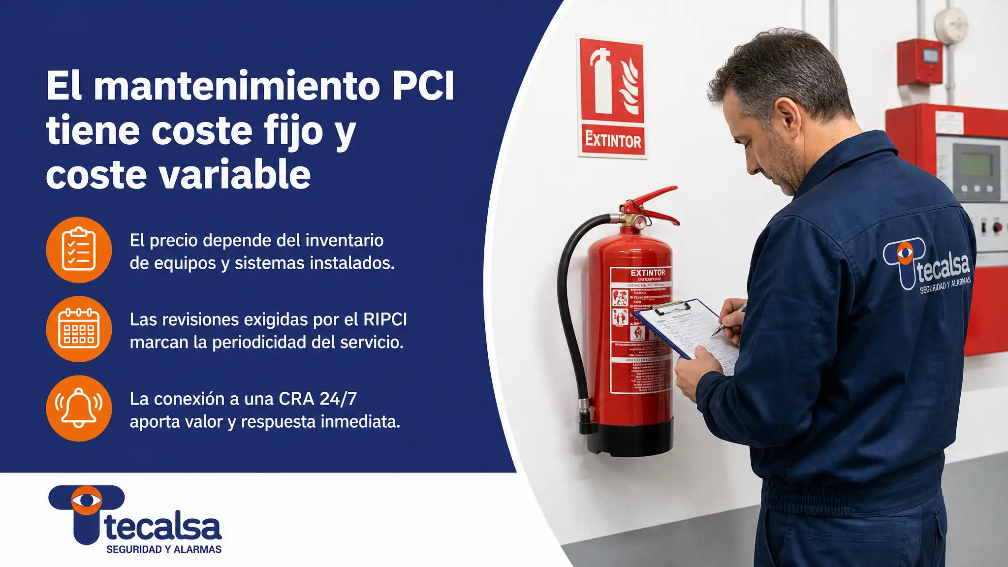 El coste anual de PCI depende del número de elementos y tipo de sistema. El RIPCI exige contrato con empresa habilitada desde 2018.