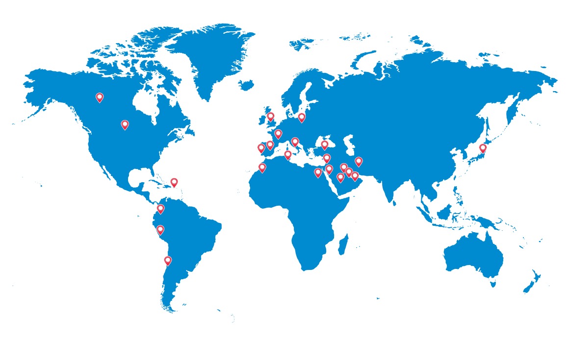 Mapa de presencia internacional